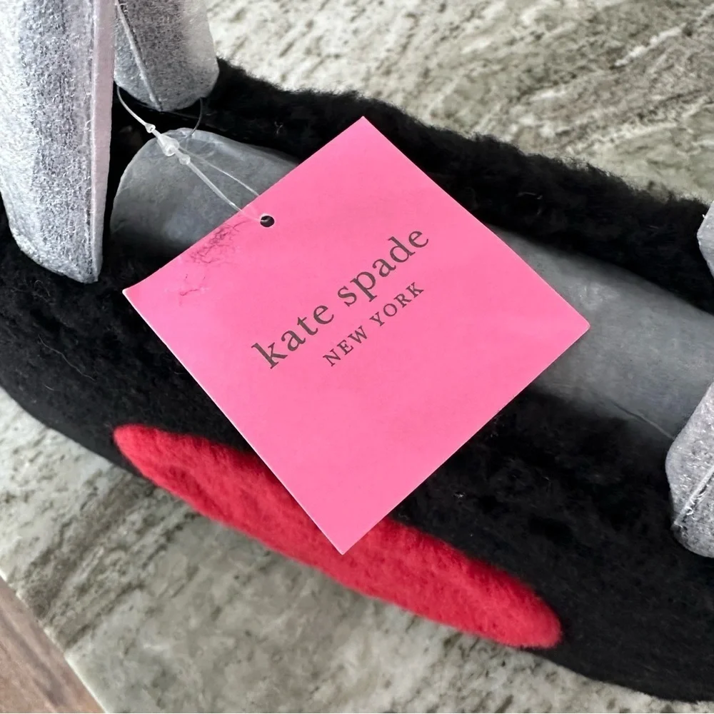 NEW Kate Spade Sam Icon Intarsia Heart Faux Shearling Small Tote